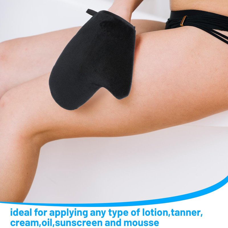 Lnngub 2 Pcs Self Tanning Mitt,Tanning Glove Black Tanning Mitts Self Tanner Self Tan Mitt Tanning Mitt Face Tanning Mitt Tanning Gloves for Self Tan Lotion Tanning Mitt Back Applicator for Men Women