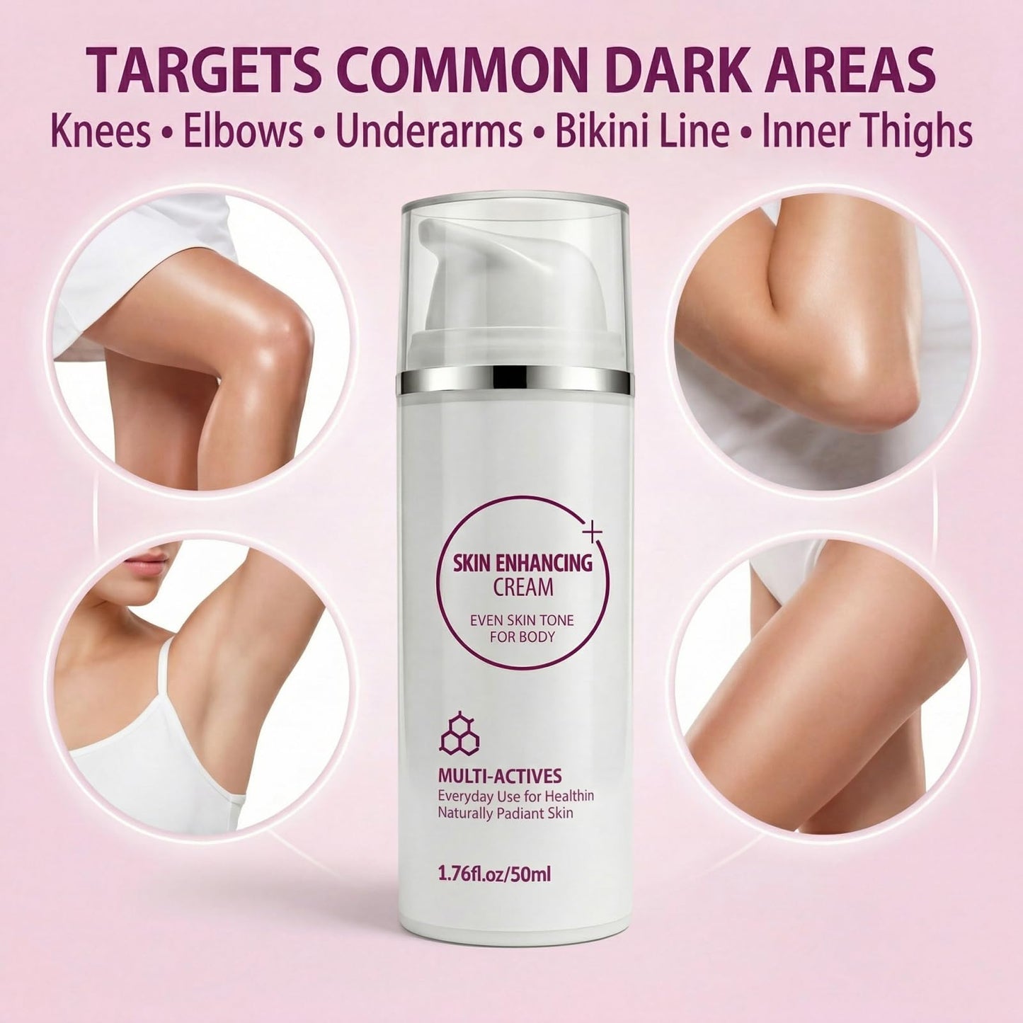 Dark Spot Remover for Body, Body Brightening Cream with Niacinamide, Tranexamic Acid & Hyaluronic Acid, Helps Improve Uneven Tone on Knees, Elbows, Underarms, Bikini Area & Inner Thighs, 1.76 Fl Oz