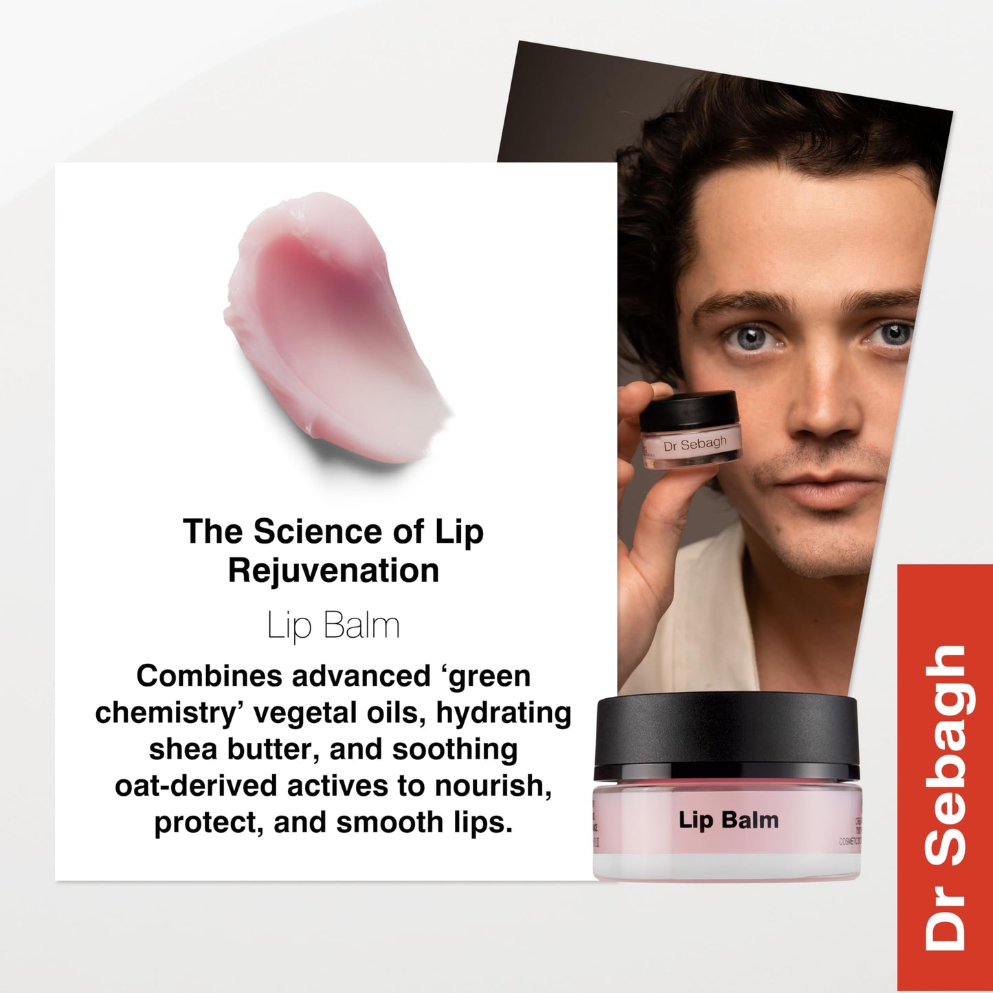Dr Sebagh Lip Balm (0.5 fl oz) - Luxury Healing Lip Balm for Dry Lips & Chapped Lips - Intense Lip Hydration & Repair - Lip Moisturizer for Women and Men- Nourishing Lip Treatment & Lip Care Essential