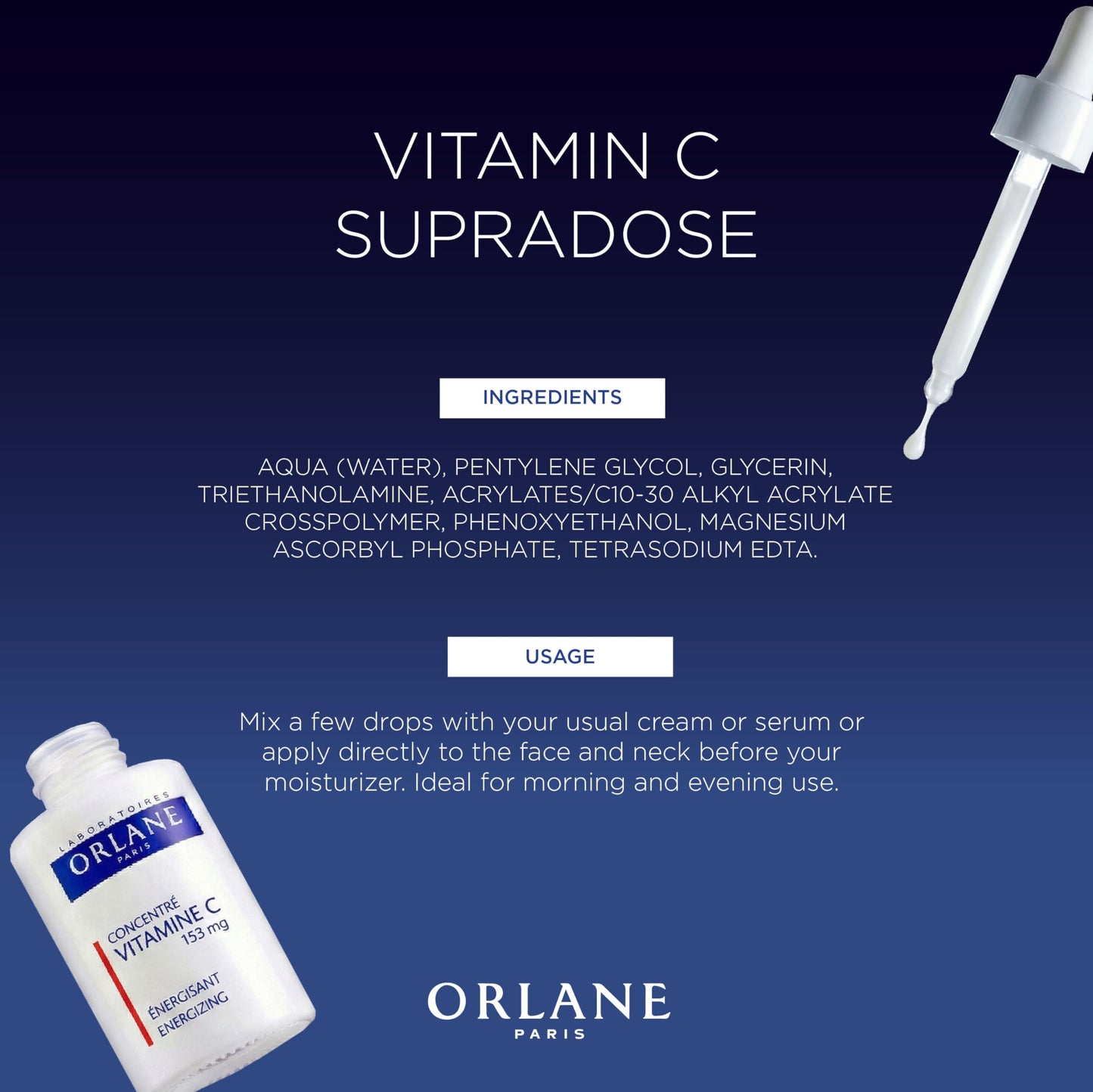 Orlane – Vitamin C Supradose Booster 15 ml, Concentrated Radiance & Energy Treatment, Stabilized Vitamin C, Antioxidant Protection, Revives Tired Skin, Improves Tone & Glow, Lightweight Fluid Texture