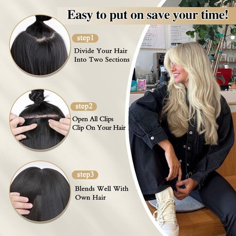 FREEMEIGE Clip in Hair Extensions,4PCS Dirty Blonde Mixed Bleach Blonde Hair Extensions Thick Long Stright Layered Hair Extensions 20 Inch Invisible Lace Weft Hair Extensions for Women