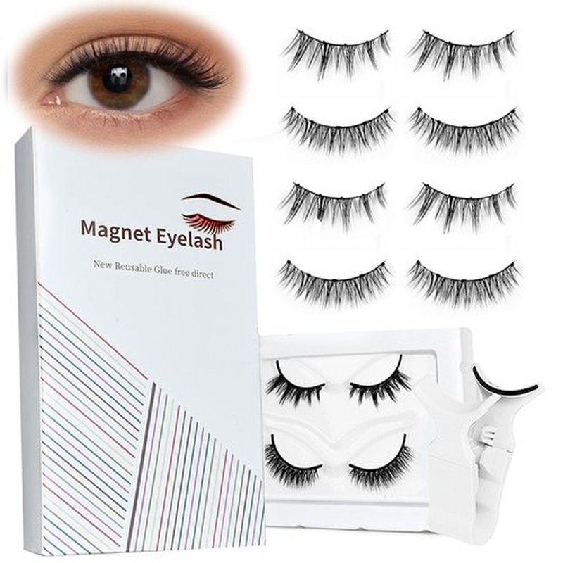 New And Upgraded Version Of The Magnetic Eyelashes Natural Look Magnetic Lashes No Glue or Eyeliner Needed without Eyeliner Magnetic Lashes Natural Look Reusable(Magnetic A)