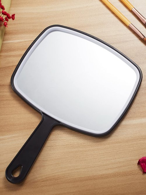 OMIRO Hand Mirror, Large Black Handheld Mirror with Handle, 7.4" W x 10.3" L, Pack of 3