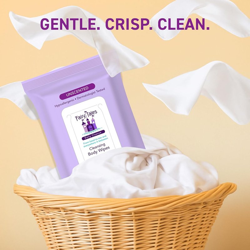 Daily Cleanse XL Wipes for Kids - Gentle, Unscented Disposable Washcloths | 3 Pack (60 Total)