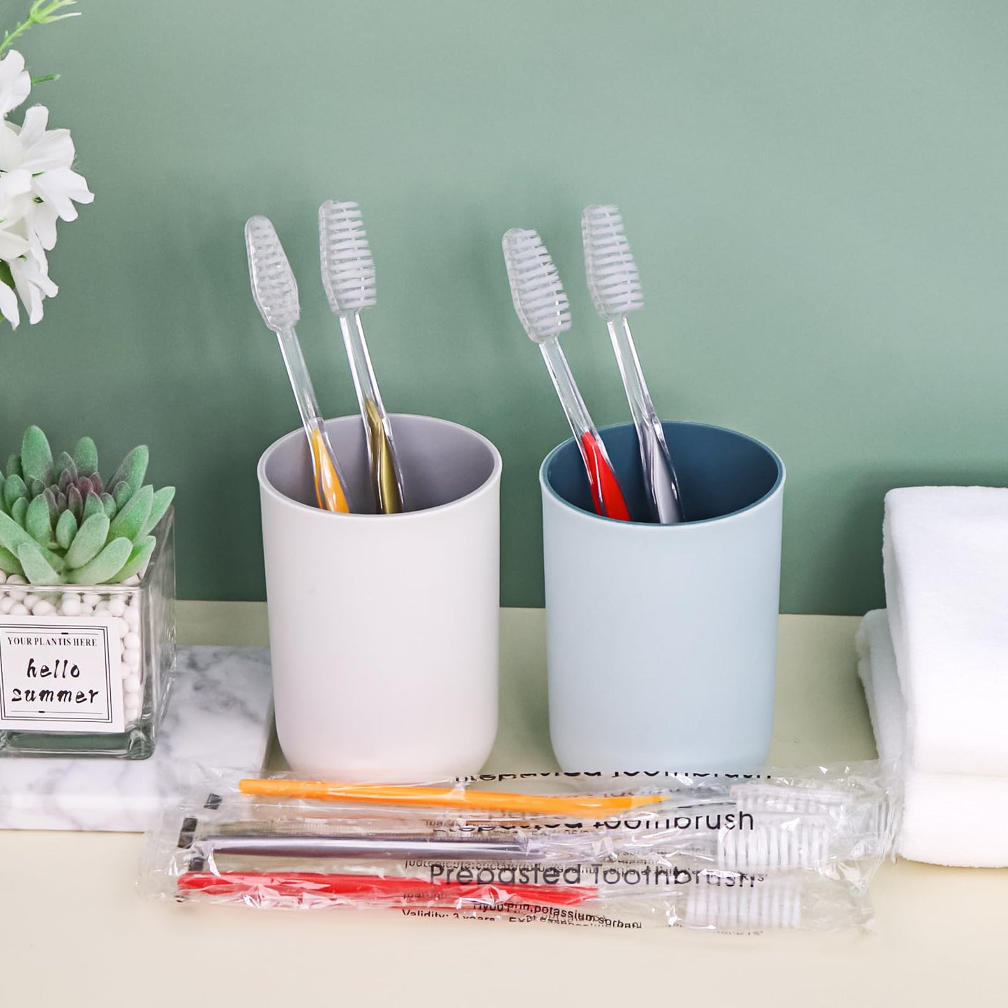 HQSLsund 200pcs Prepasted Disposable Toothbrushes Bulk Individually Wrapped Pre Pasted Soft Bristle Tooth Brush Set Travel Toothbrushes for Homeless Gift Hotel Camping Travel