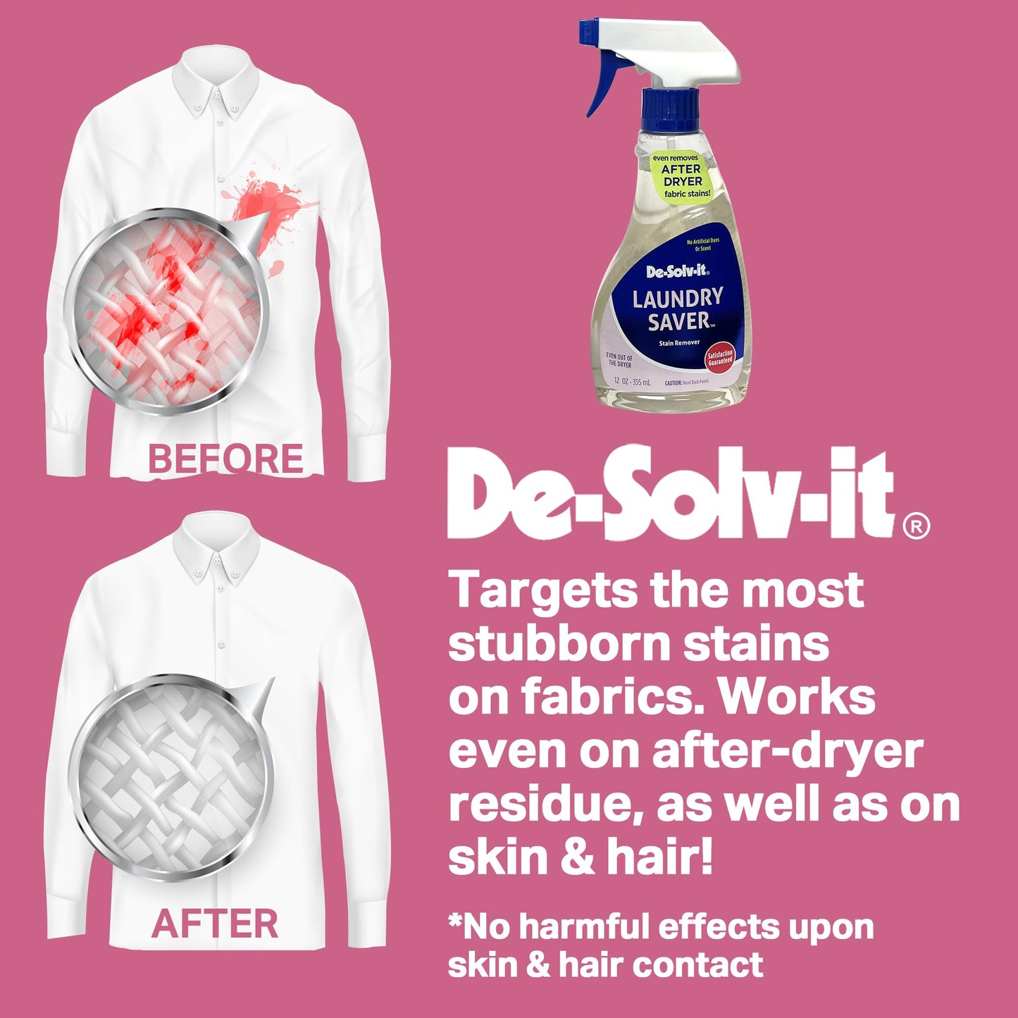 De-Solv-it Orange-Sol Laundry Saver, Instant Stain Remover for Laundry, Hair and Skin-Safe (12-Ounce)