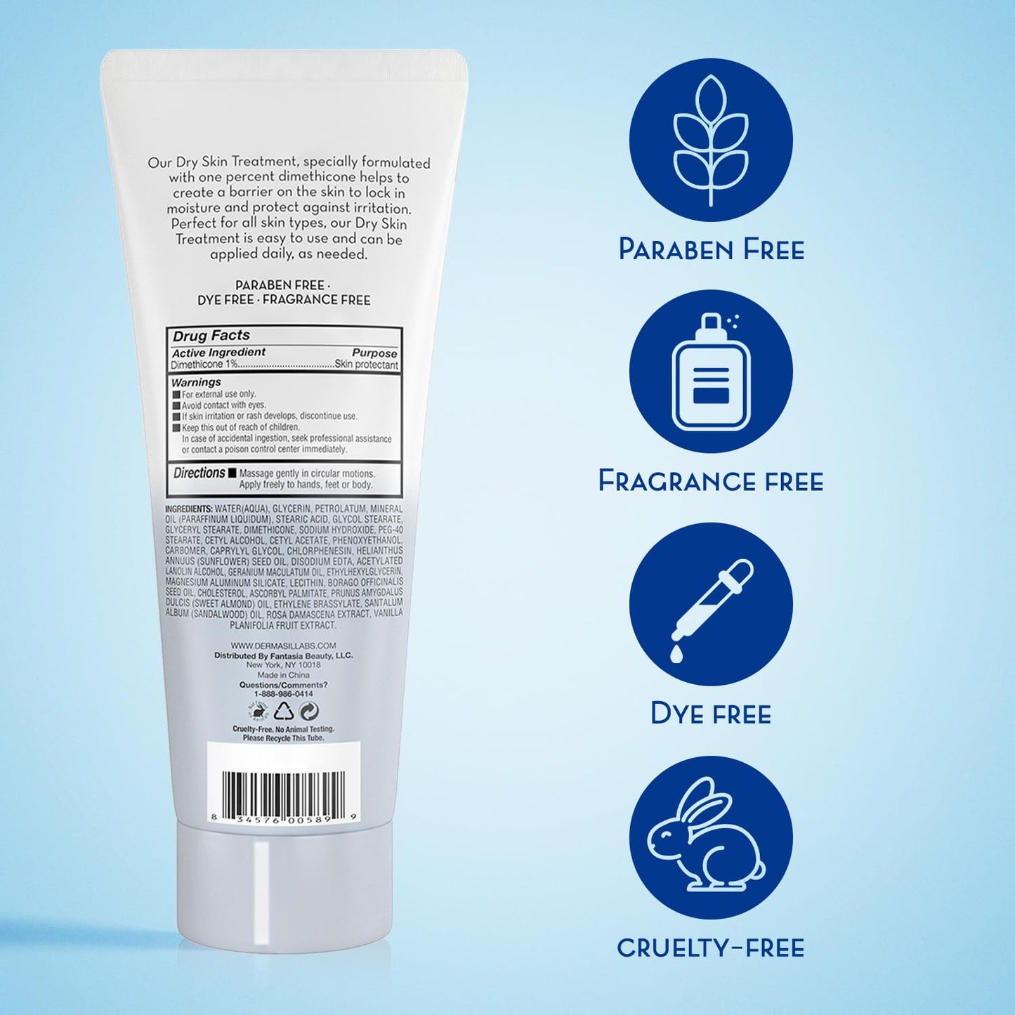 Dermasil Body Lotion, Dry Skin Treatment, 6-Pack – Non-Greasy, Fast-Absorbing, Fragrance-Free Lotion, Cruelty-Free, 8 Oz Ea