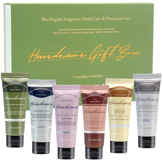 Hand Cream Gift Set - Travel Size Scented Lotion for Dry Skin | Perfect Holiday Gift for Men & Women, 6 x 1.0 oz