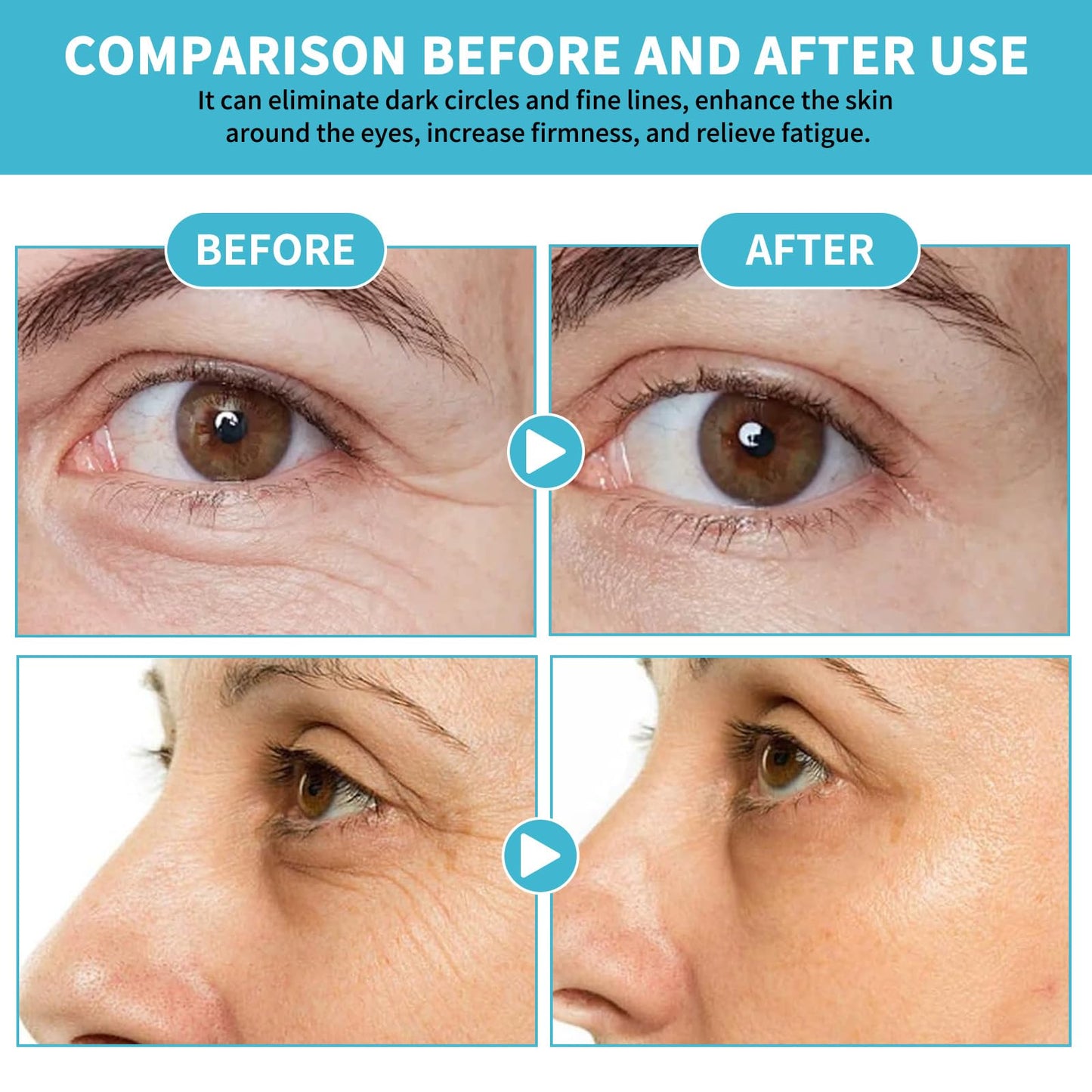 Wrinkles Under Eye Cream with Snail Mucin for Fine Lines Puffiness - Firming Serum Relieve Eye Fatigue for Women