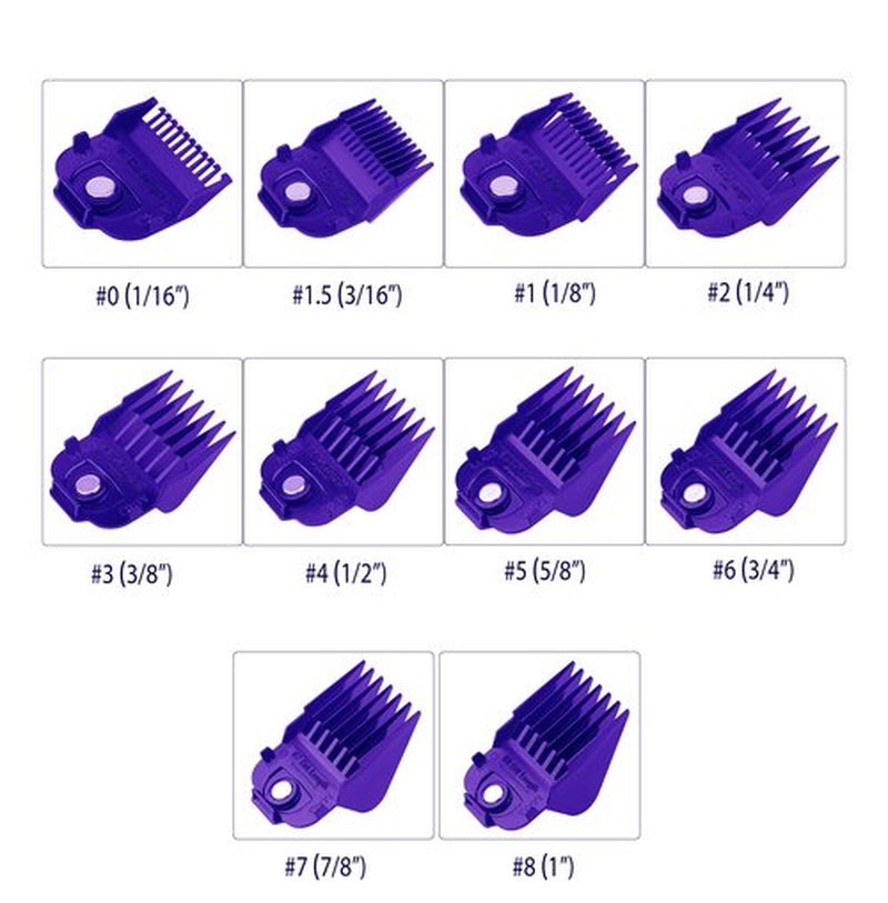 Kaynway 10 Pack Clipper Guards for Andis Master Fade Envy Lithium Ion Clipper Comb Guides with Magnetic Clip -from 1/16 Inch to 1 Inch(1.5-25mm)