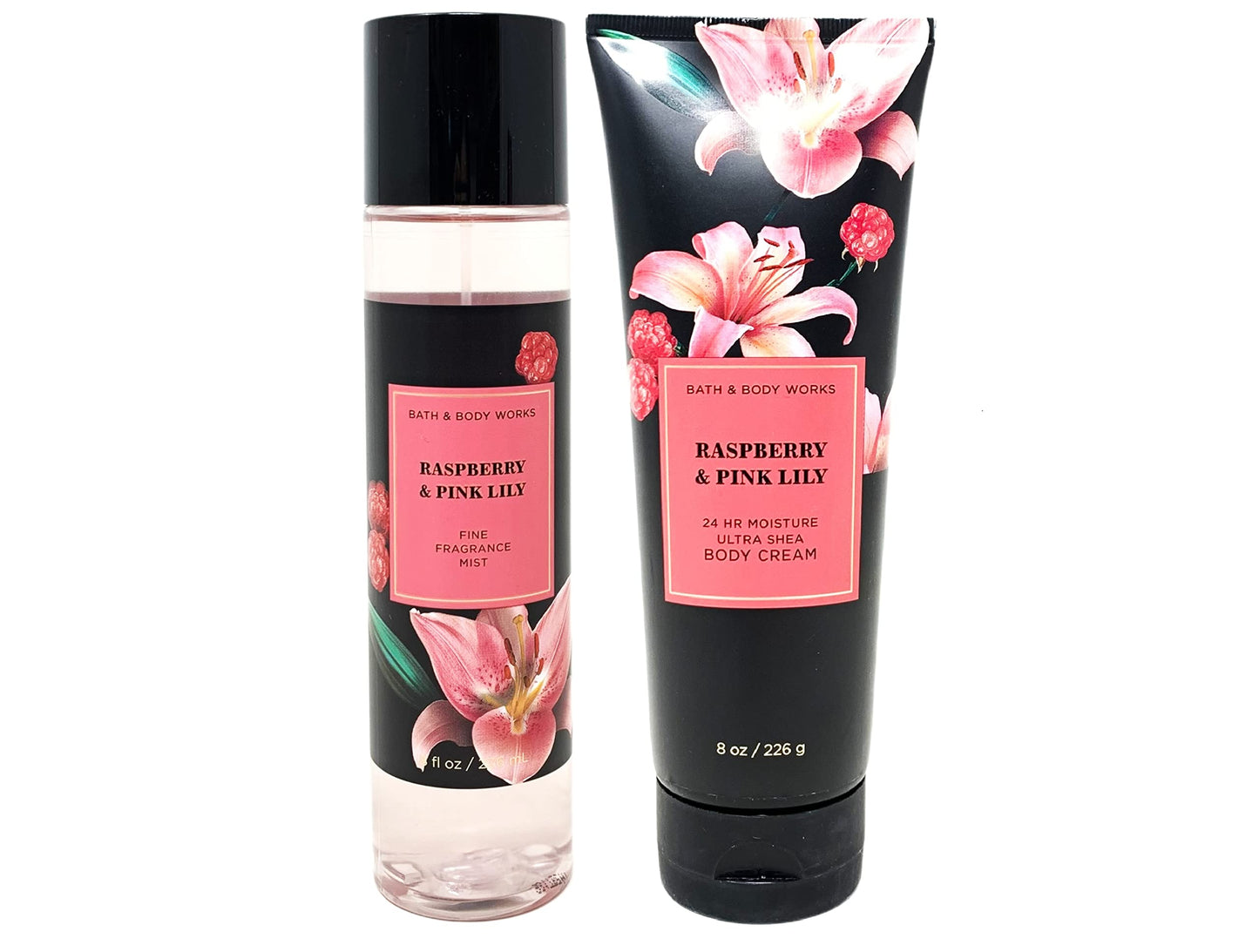 Raspberry & Pink Lily Duo Gift Set - Includes Fine Fragrance Mist and Ultra Shea Body Cream - Full Size