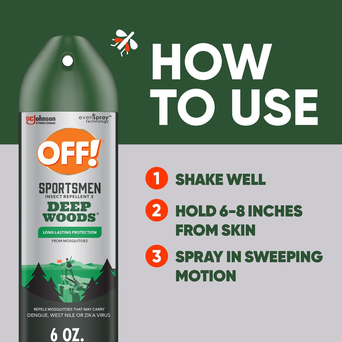 OFF! Deep Woods Sportsmen Insect Repellent Aerosol, Bug Spray Containing 30% DEET, Protects Against Mosquitoes and Ticks, 6 Oz, (Pack of 4)