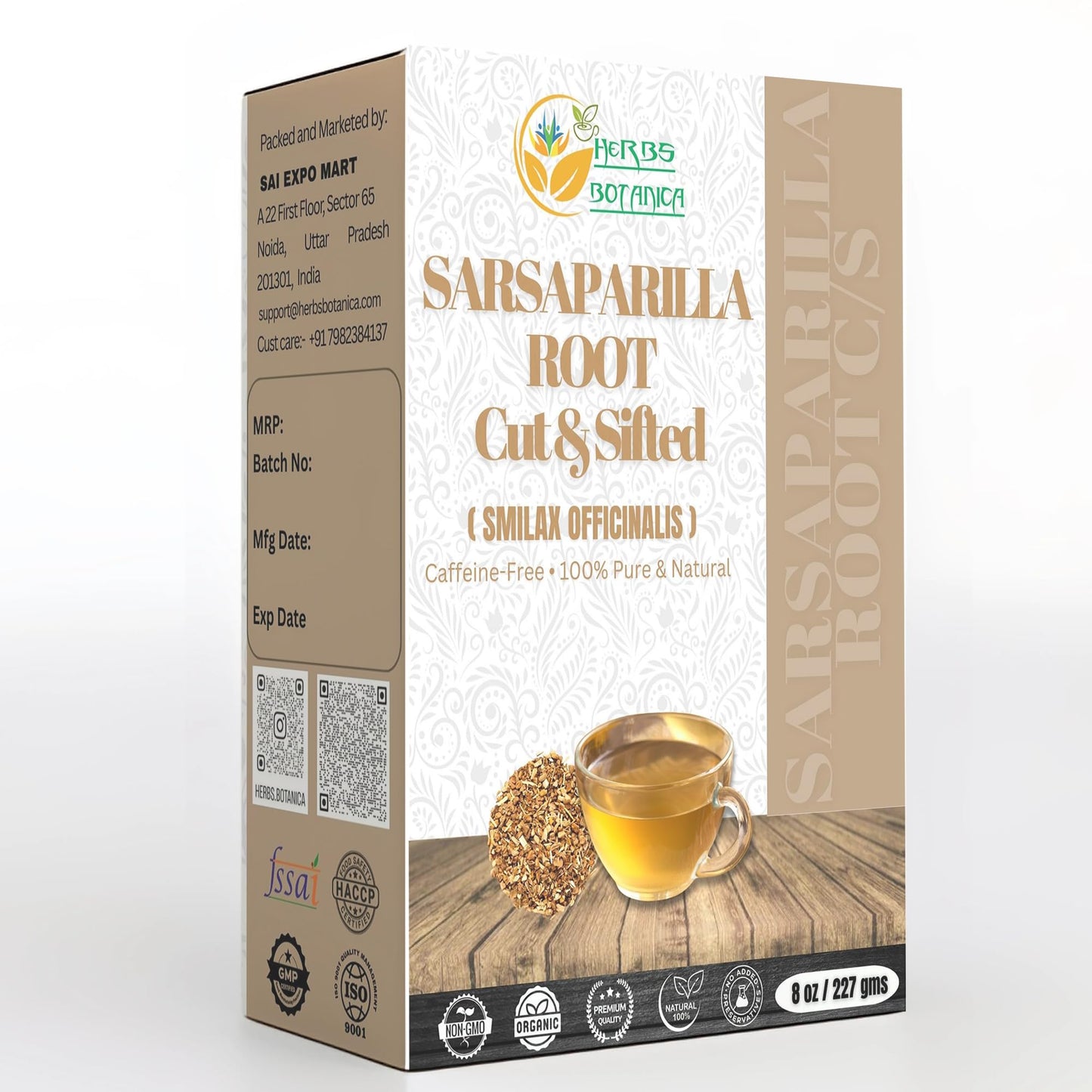 Herbs Botanica Sarsaparilla Root/Sasperella Root for Herbal Tea Hemidesmus Indicus Sasparilla Natural Blood PurifierSkin Health, Immunity, and Joint Support 8 oz / 1/2 lb