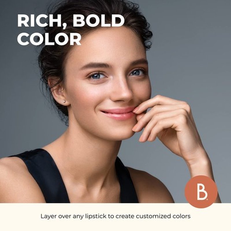 Beauty For Real Lip Gloss + Shine, Turned On - Neutral Rose - Non-Sticky Plumping & Hydrating Gloss - Light & Mirror In Cap - Contains Marine Collagen - 0.15 fl oz
