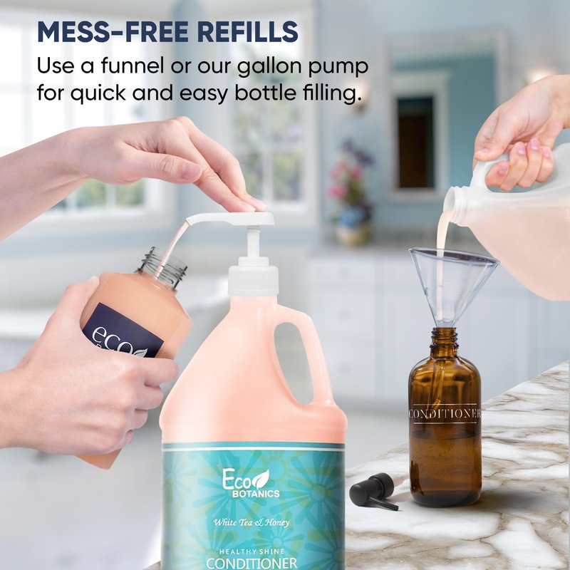 Terra Pure 1-Shoppe Eco Botanics Natural Conditioner with Raw Honey & White Tea | Gallon Jug Bulk Toiletries for Airbnb, Vacation Rentals, and Home Bathroom | Refill For Soap Dispensers
