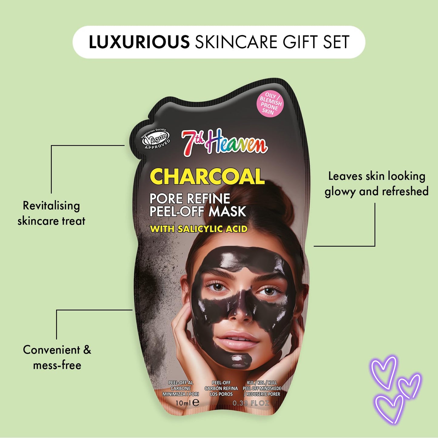 7th Heaven Mixed Core Cello (Amazon) - Face mask set with Salicylic Acid, Vitamin C, Hyaluronic Acid, Tea Tree and Vitamin E