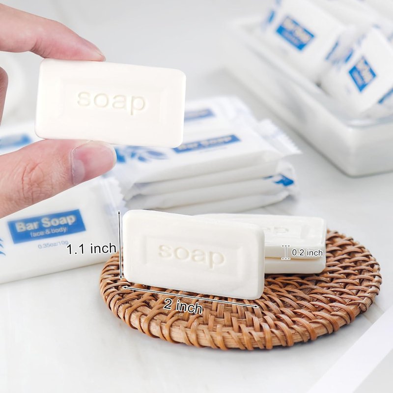 Mini Soap Bars - Individually Wrapped Travel Size Soap | 0.35oz Bulk Hotel Toiletries (25 Pack)