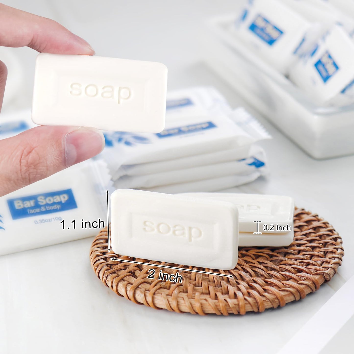 Mini Soap Bars Bulk Individually Wrapped Bulk Bar Soap 0.35 oz Travel Soap Small Hotel Soaps Toiletries for Hotel Bathroom Camp RV (50)