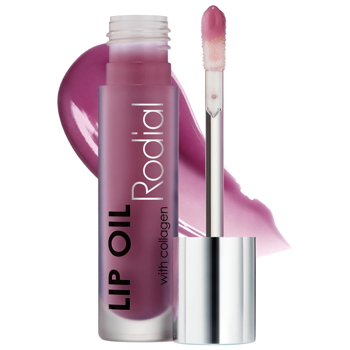 Rodial Lip Oil with Plumping Collagen 4ml - Hydrating Vegan Lip Oil for Fuller, Smoother Lips, Nourishing Lip Care with Cherry, Jojoba & Macadamia Oils, Sheer Grape Gloss Finish