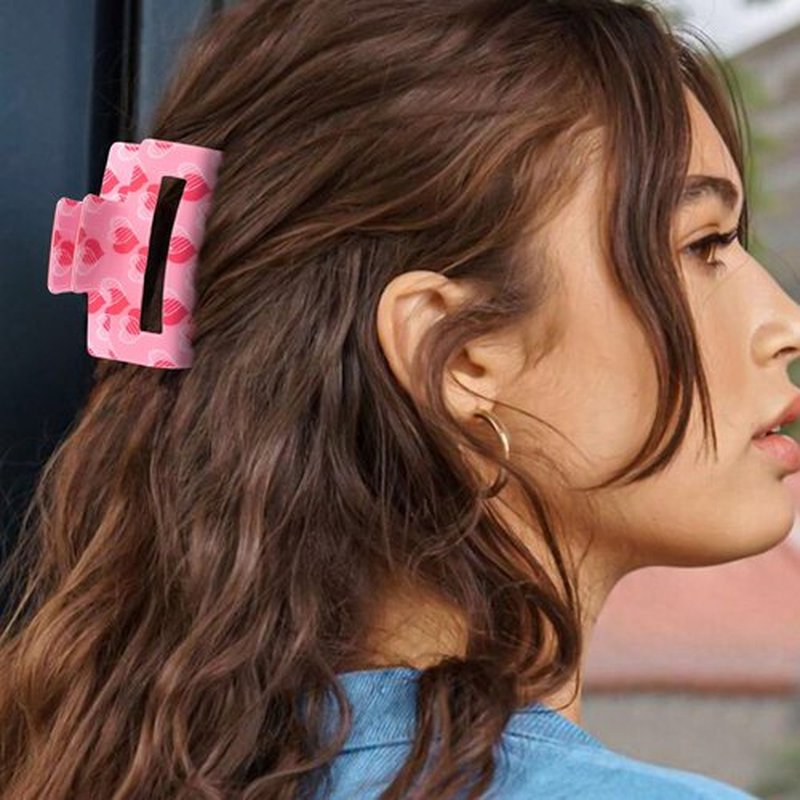 Valentine's Day Hair Clip for Women, Large Claw Clips for Thick Hair and Long Hair, Heart Hair Claw Clips, Strong Hold Jaw Clips, Cute Hair Barrettes Accessories, Valentine's Day Claw Clips for Girls