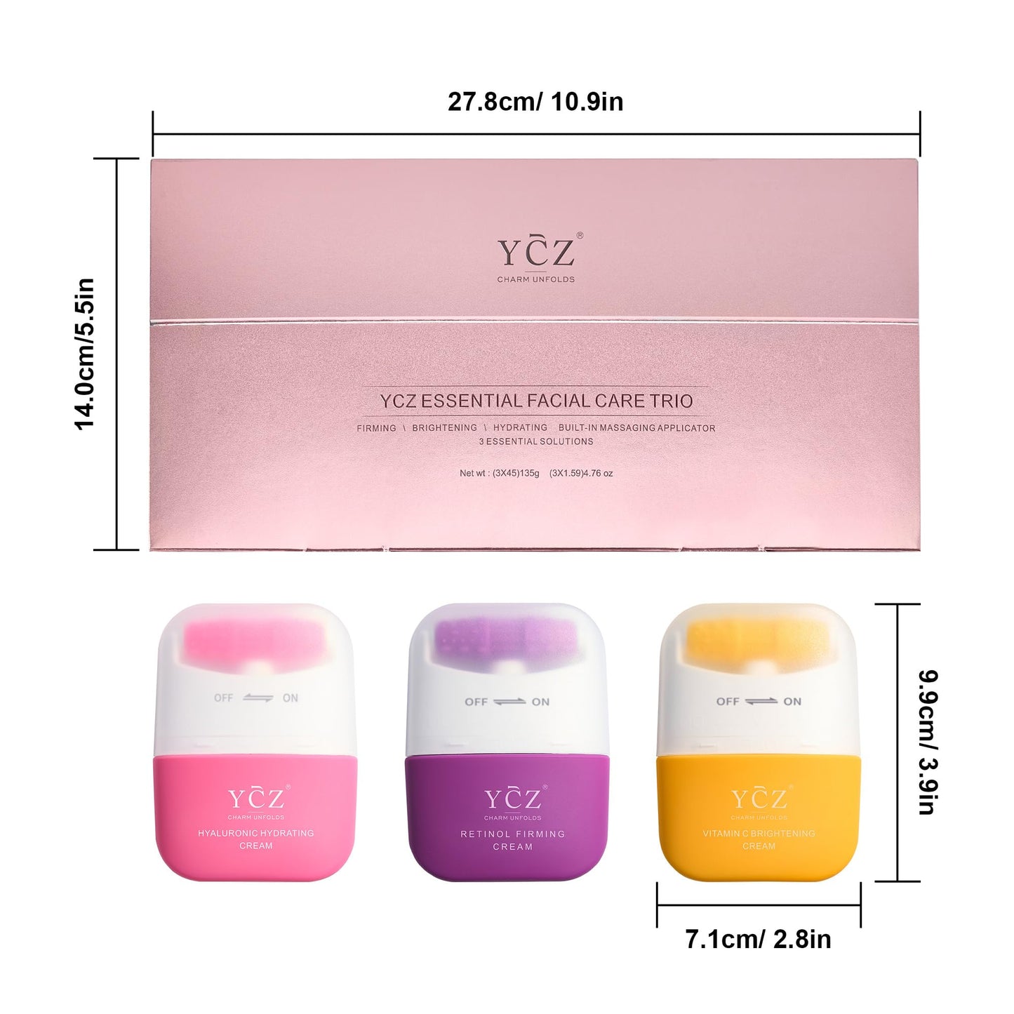 Ycz 3 in 1 Neck Cream with Retinol for Anti-wrinkle and Anti-aging, 4.76 Oz