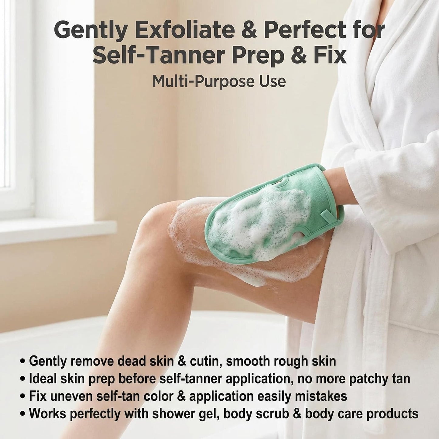 3PCS Bathing Mittens Shower Soft Skin Care Face Body Wash Massage Spa Mitt for Adult and Kids(Color Random)