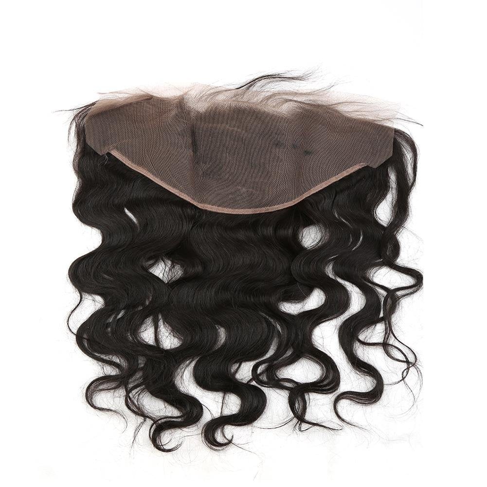 Greatremy Brazilian Virgin Human Lace Frontal Closure with Free Part Baby Hair Ear To Ear Body Wave 13"x4" Density Natural Color 20inch