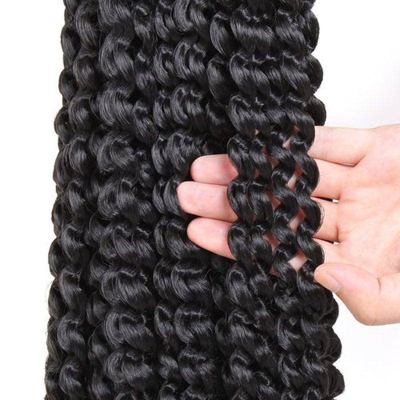 Leeven 1 Pack Passion Twist Braiding Hair for Butterfly Locs Natural Black Water Wave Crochet Passion Twist Hair for Women 30 Inch Super Long Bohemian Braids Synthetic Crochet Hair 1B#