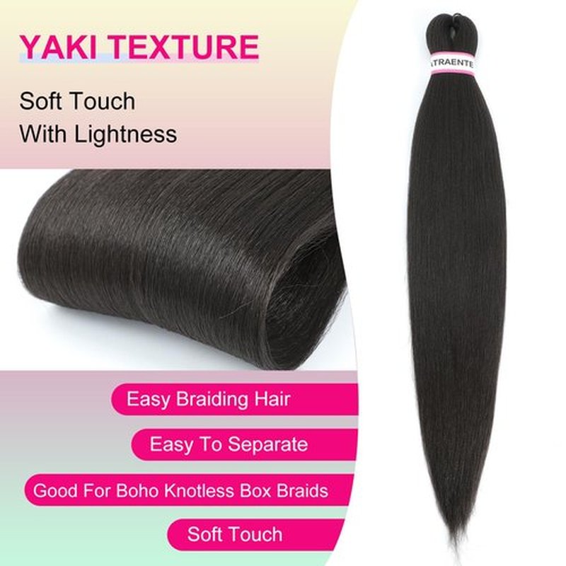 ATRAENTE Pre Stretched Braiding Hair 18 Inch 8 Packs Long Braiding Hair Prestretched For Box Braids Soft Yaki Texture Lightweight Natural For Daily Use And Holidays