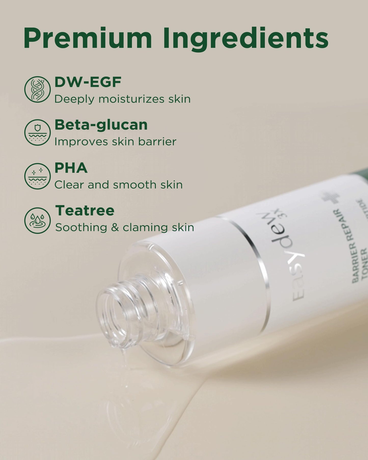 EASYDEW Barrier Repair Toner - PHA Face Toner for Smooth, Moisturized Skin - Ideal for Dry and Irritated Skin, 6.76 fl.oz
