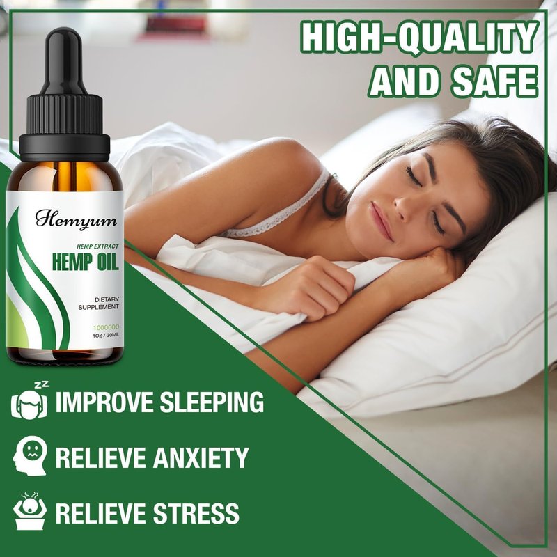 Hemp Oil Drops - High Potency 1,000,000mg Natural Extract for Pain Relief & Relaxation | Immune Support, Mood Enhancement