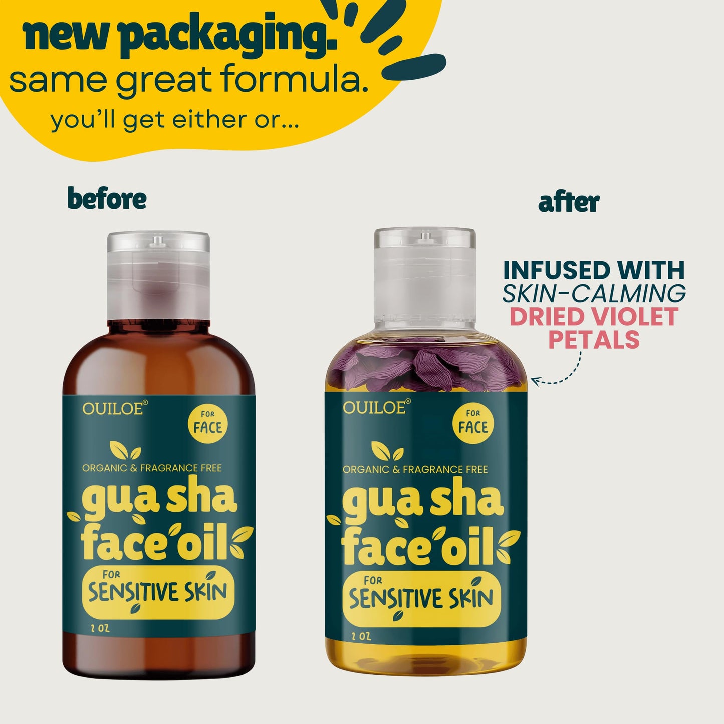 Ouiloe Guasha Oil for Sensitive Skin - Non Comedogenic Facial Oil for Gua Sha - Non Greasy Face Oil for Lymphatic Drainage - Unscented, Lightweight, Natural and Non Irritating, 2oz