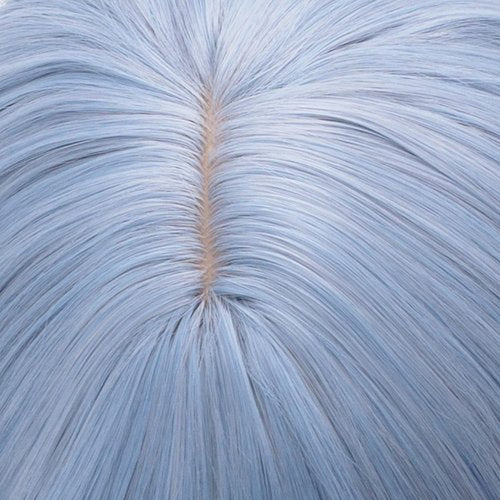 QACCF Long Blue Wig Women Long Wavy Pelucas Fluffy Curly Women Synthetic Fiber Realistic Fun Bang Light Blue Colorful Girls Wig (Blue)