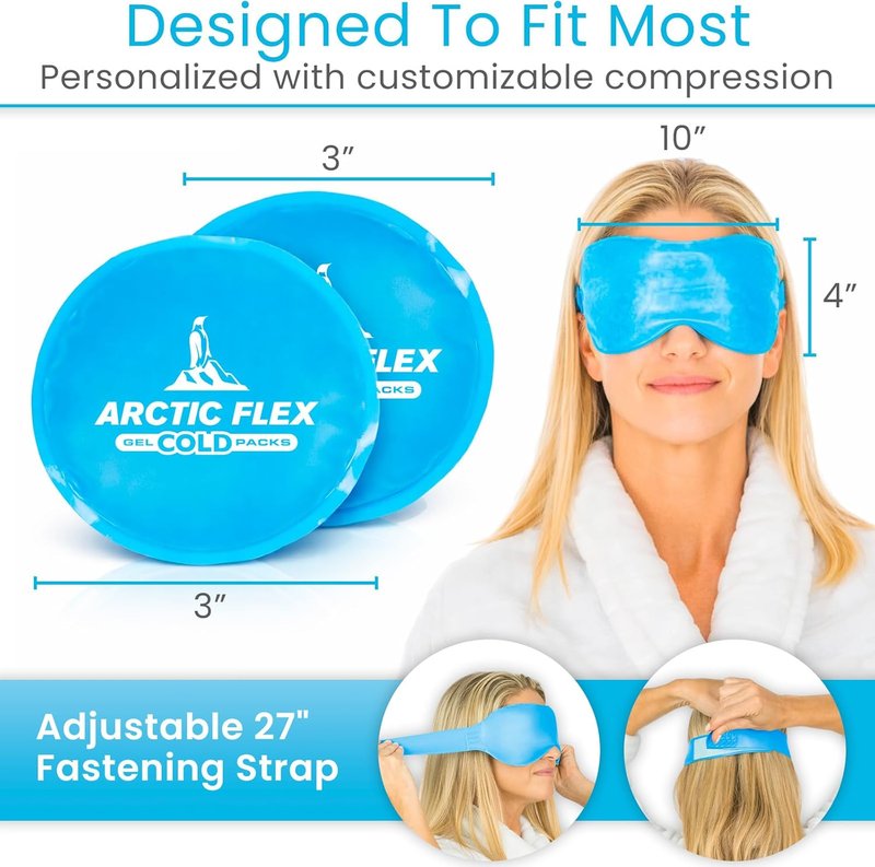 Heated & Cooling Eye Mask - Reusable Gel Pack for Tension Relief | Hot & Cold Therapy for Sleep, Dark Circles, Puffiness