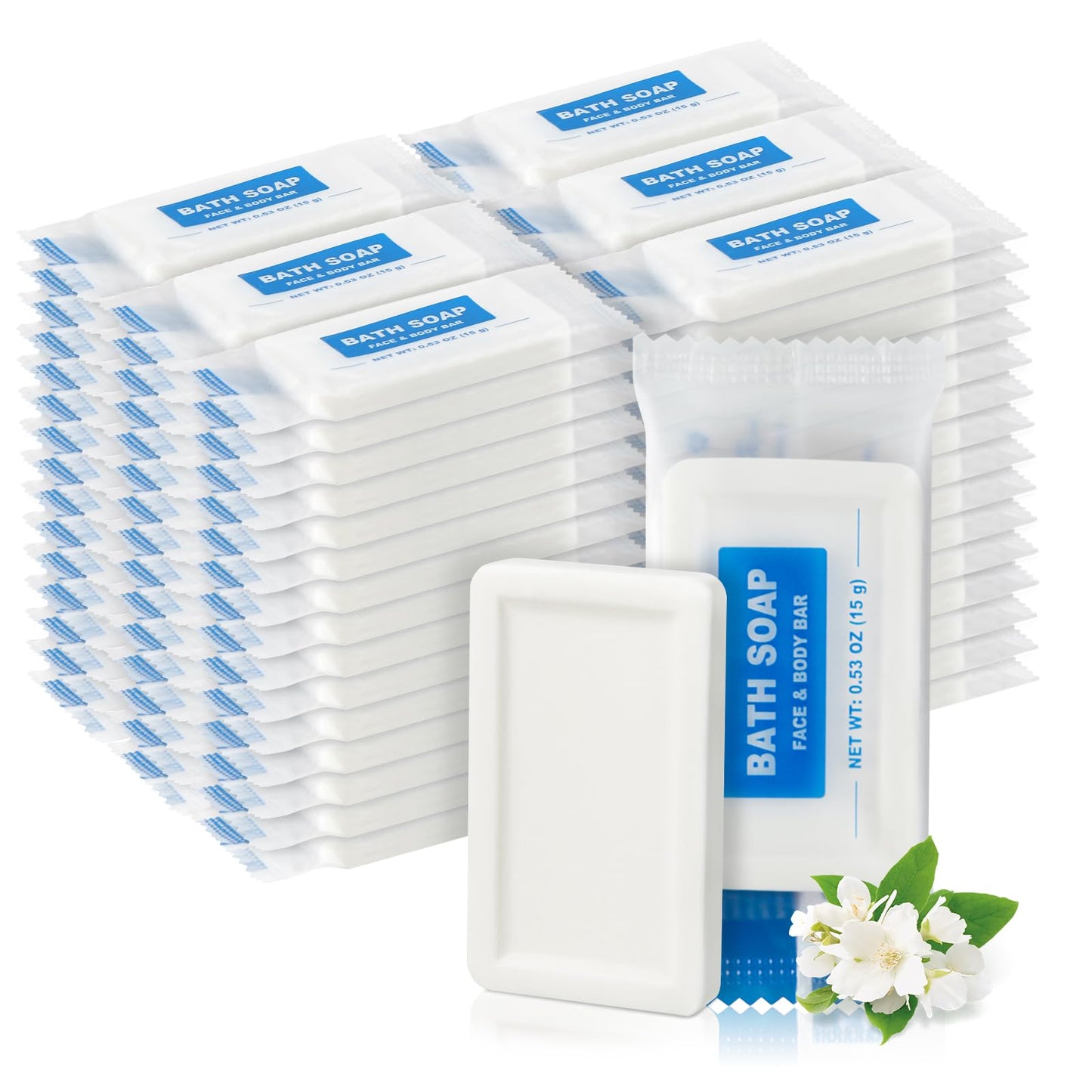 HAIFOTRVA 10 Pack Mini Travel Size Bar Soap Bulk,0.53 oz/15 grams Individually Wrapped Small Disposable Hotel Soap Bars Toiletries for Church,Homeless Gifts,Bathroom,Guest