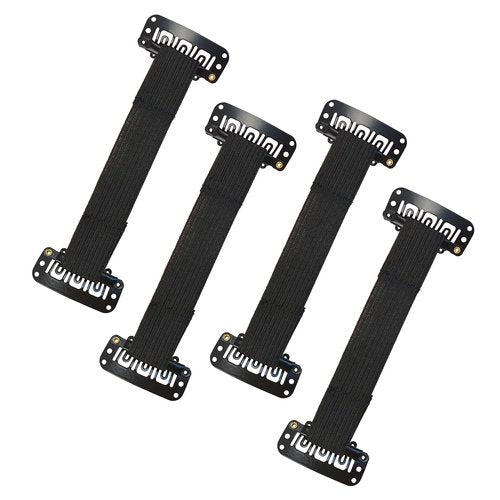 YTBYT 4 Pcs Facelift Bands with Clips Invisible Face Stretching Lifting Strap Adjustable Elastic Band Face Slimming Band (11cm Black Single Bands)