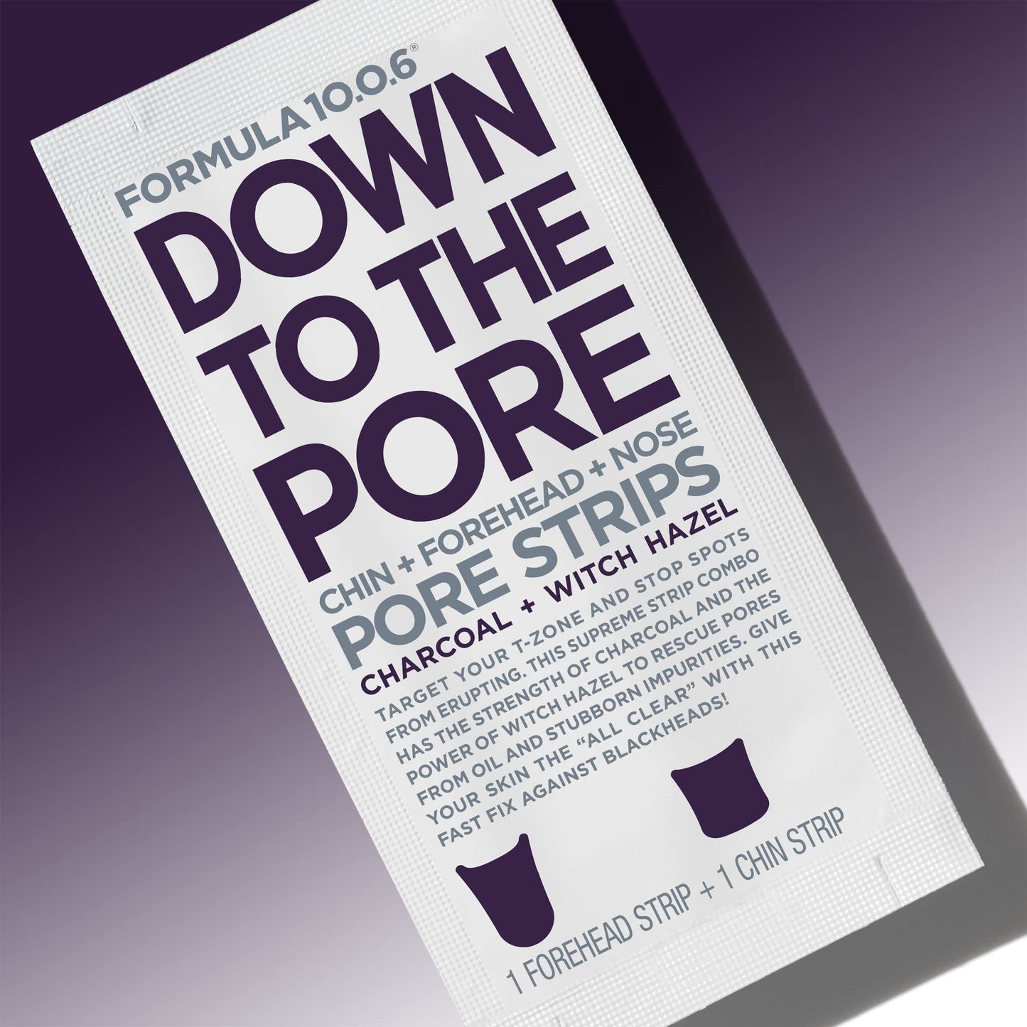FORMULA 10.0.6 - Down to the Pore Strips - Pore Cleansing Strips, Removes Blackheads & Clears Clogged Pores with Charcoal and Witch Hazel, 6 Count