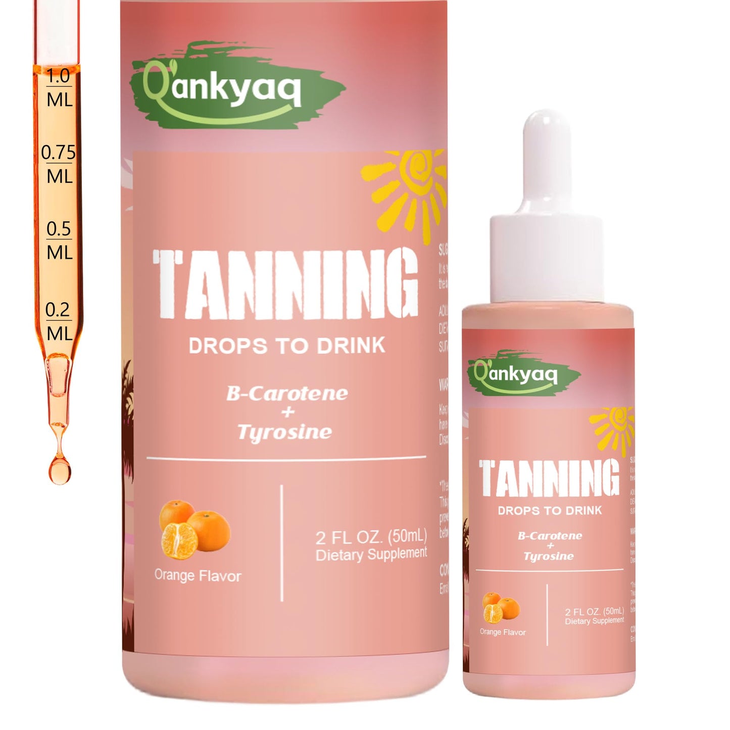 Tanning Drops to Drink, Sunless Tanning Drops for Face & Body, Bronzing & Glowing Skin Tone, Self Tanning for All Skin Types (50ML), Vegan, Sugar-Free