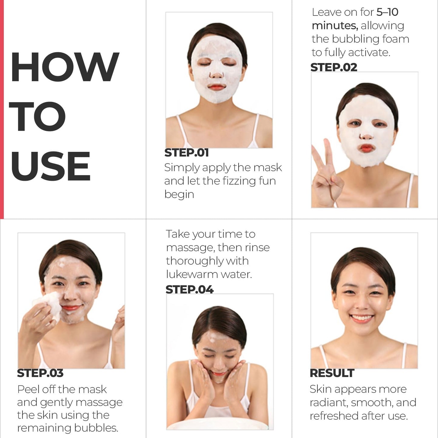 KSBC Pioom Bichon Oxygen Bubble Cleansing Mask – Foaming Sheet Korean Skincare Facial Mask for Deep Pore Cleansing, Gentle Face, Sensitive Skin Safe, K-Beauty, Pack of 10
