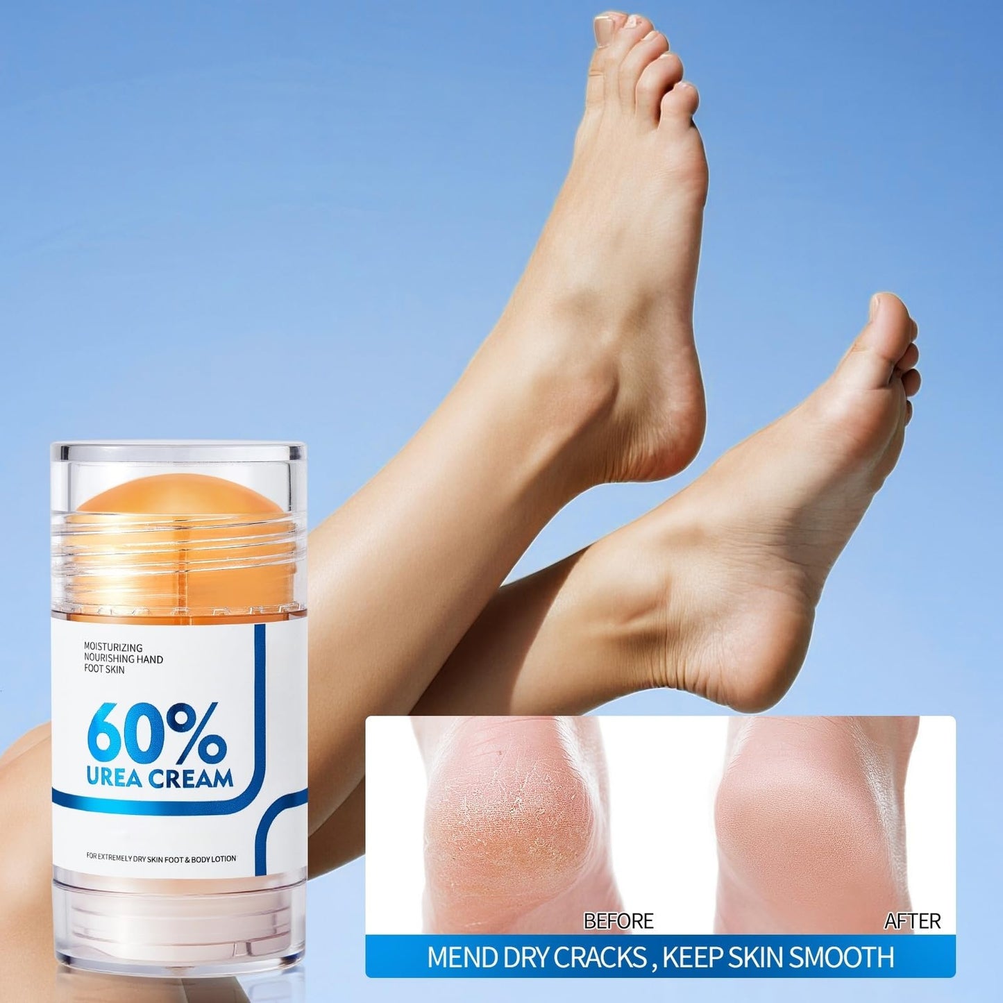NIZENTA Foot Care Urea Cream Stick 60% Urea Deeply Moisturising with Rapid Absorption Nourishes Dry Skin Removes Dead Skin Suitable for Feet, Knees and Elbows 40g*2