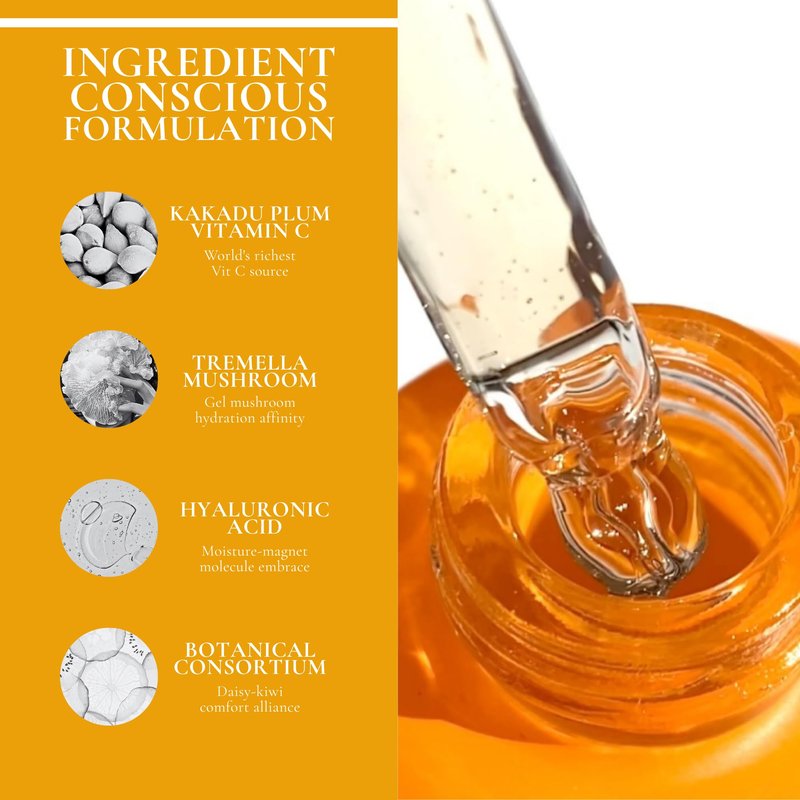 edandi DAY DRIN-C 2 in 1 Face Hydration Serum with Vitamin C and Hyaluronic Acid, Moisturizing, Plumping, & Smoothing the Appearance of Fine Lines, 1.01 oz