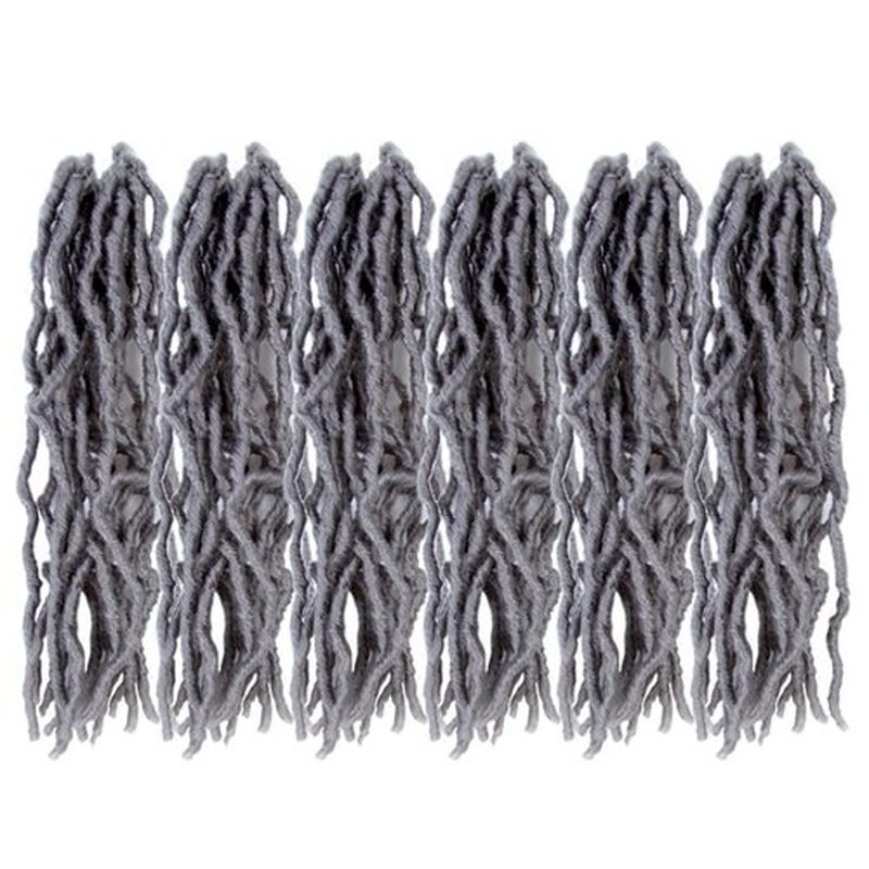 12 Inch Soft Locs Crochet Hair 6 Packs Short Straight Pre-looped New Faux Locs Crochet Hair,Grey
