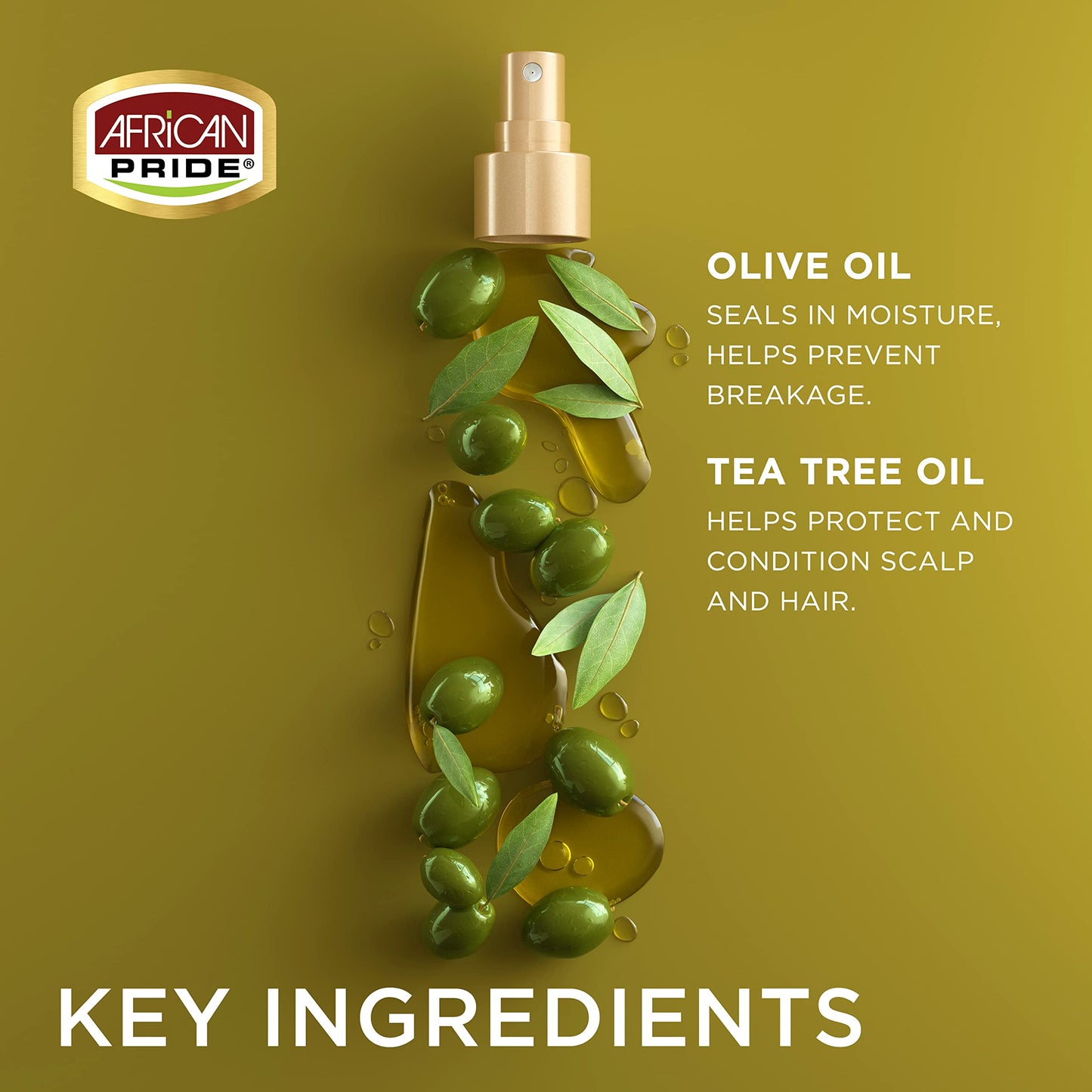African Pride Olive Miracle Leave-In Conditioner (3 Pack) enriched with olive oil and tea tree to seal in moisture and prevent breakage. 12oz.
