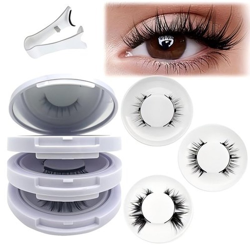 Lefleek Magnetic Lashes,Le Fleek Magnetic lashes,Magnetic Eyelashes with Applicator,Krafty Magnetic Eyelashes Natural Look No Glue or Liner Needed(Natural+Iris+Fox)