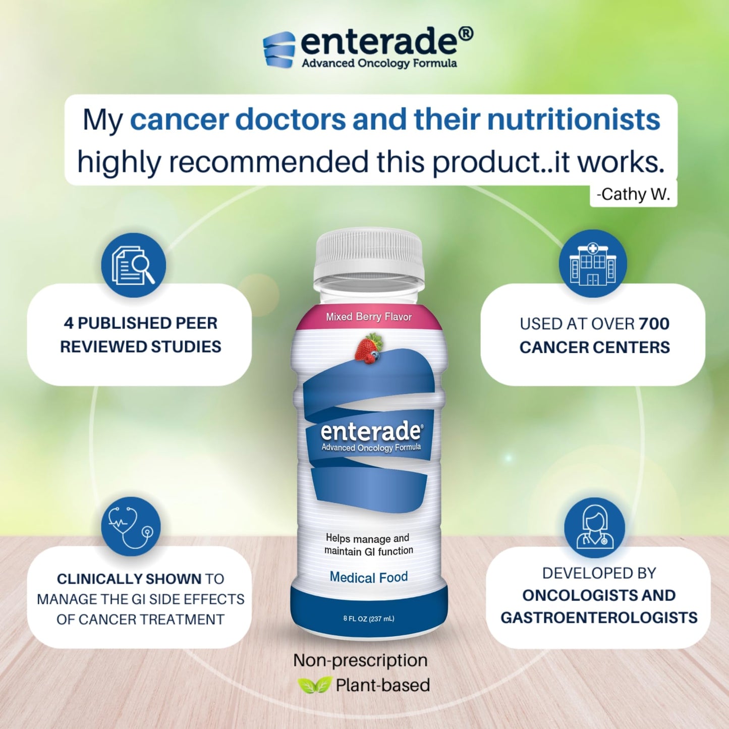 enterade Advanced Oncology, Mixed Berry, Liquid, 8 oz, 12 Bottles