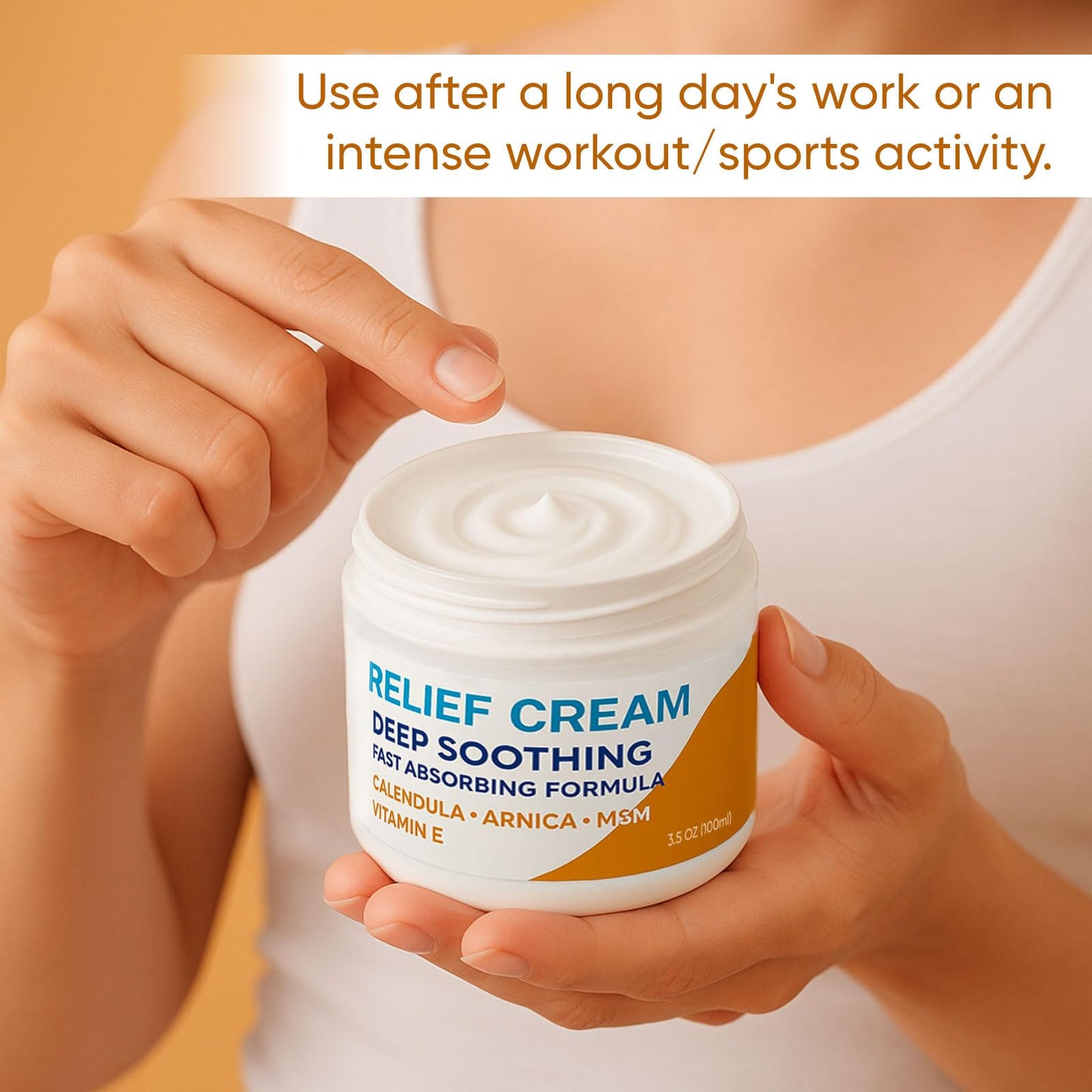 WOVOEO Carpal Tunnel Relief Cream, Herbal Nerve Relief Cream for Hands & Wrists, Non-Greasy Formula with Arnica, Emu Oil and Turmeric Oil, 3.5 oz
