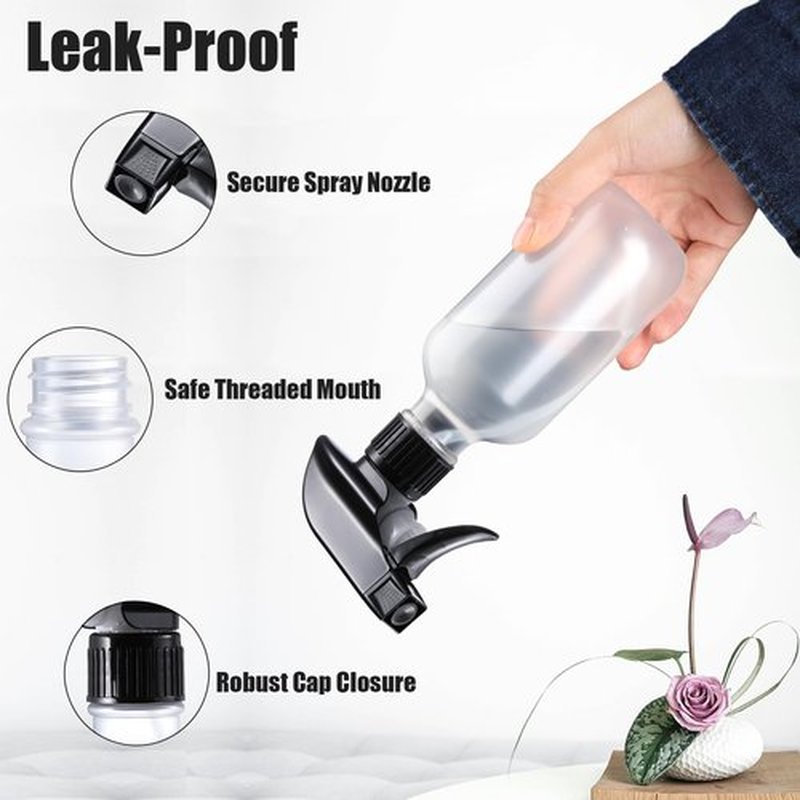 Water Spray Bottle for Hair, Frosted Clear Plastic Small Squirt Bottle with Adjustable Mist/Stream, Refillable Empty Mister Spray Bottle for Hair, Plant, Cleaning, Pet, Cooking, 10.1 oz /300ML