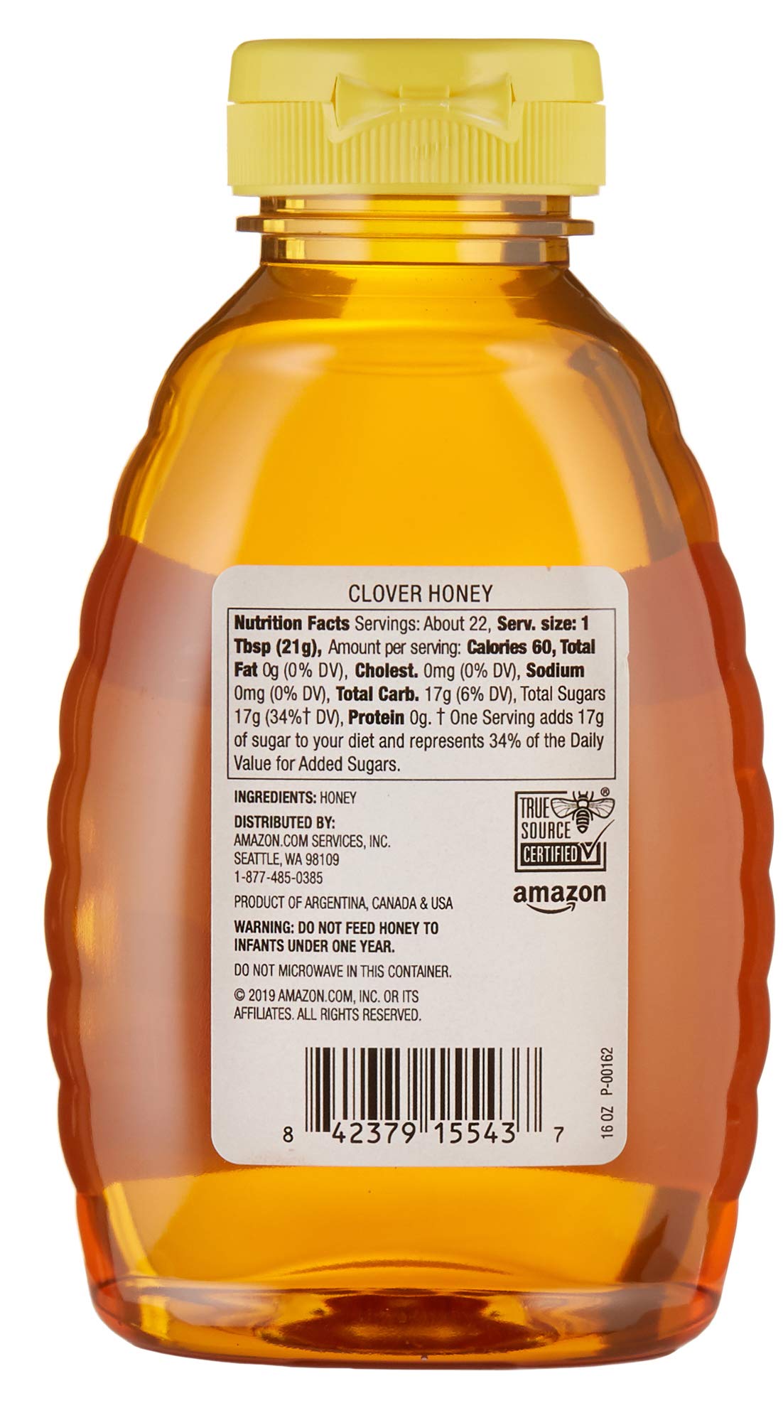 Amazon Brand - Happy Belly Clover Honey, 1 pound (Pack of 1) (Previously Solimo)