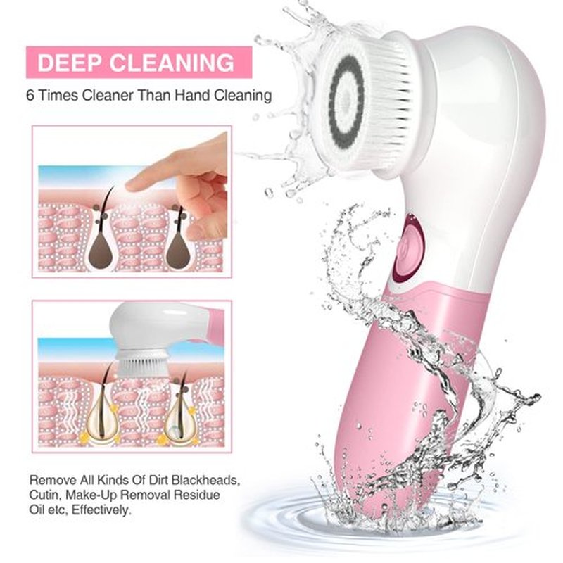 Face Brush Electric Face Cleansing Brush Skin Cleansing Face Scrubber with 3 Brush Heads TOUCHBeauty Spin Brush for Deep Cleansing Exfoliation, Facial Cleanser Brush for Massaging