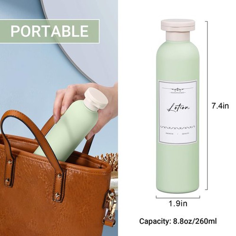 UMETASS 8.8oz Travel Bottles for Toiletries, Empty Plastic Squeeze Bottles with Flip Cap, Lotion Container for Toiletries (3 pack, green)